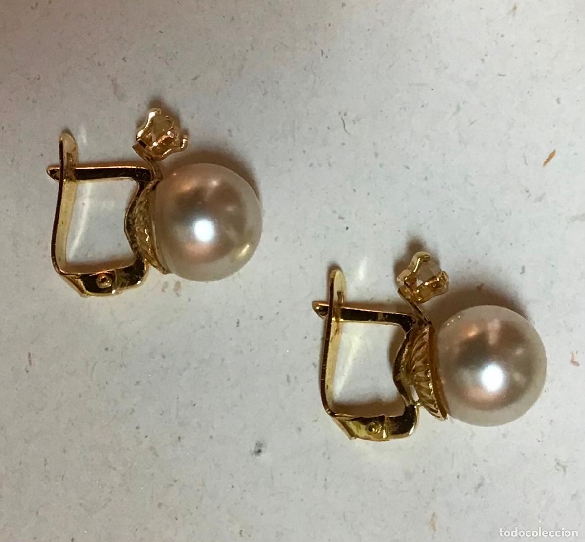 Joyeria: PENDIENTES DORADOS DE PERLA Y CIRCONIO - Foto 2