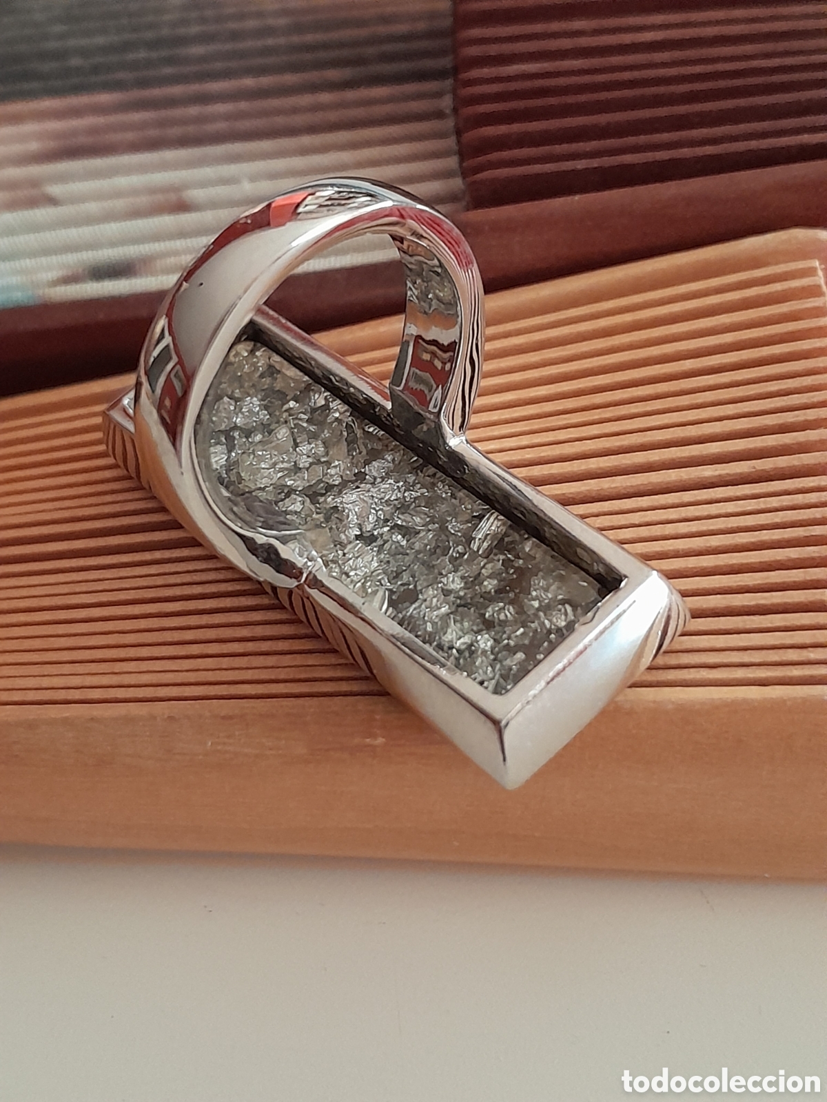 Joyeria: SORTIJA RECTANGULAR CON CRISTAL. ITALIA. - Foto 3