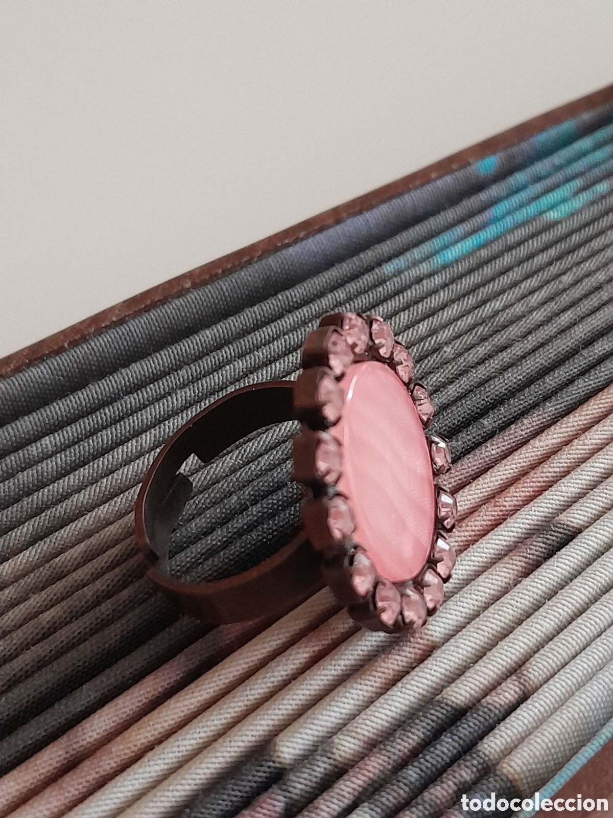 Joyeria: SORTIJA NACARADA CON CRISTAL ROSA. ABIERTA - Foto 4