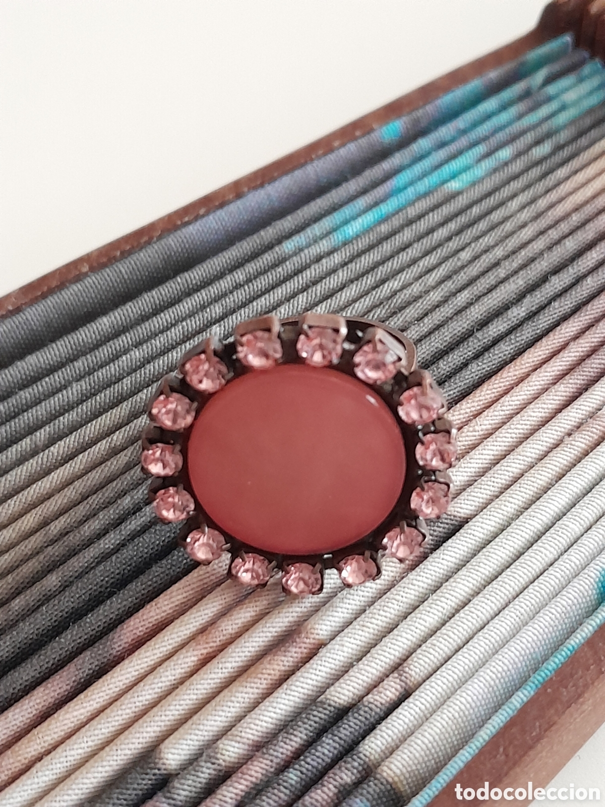 Joyeria: SORTIJA NACARADA CON CRISTAL ROSA. ABIERTA - Foto 5