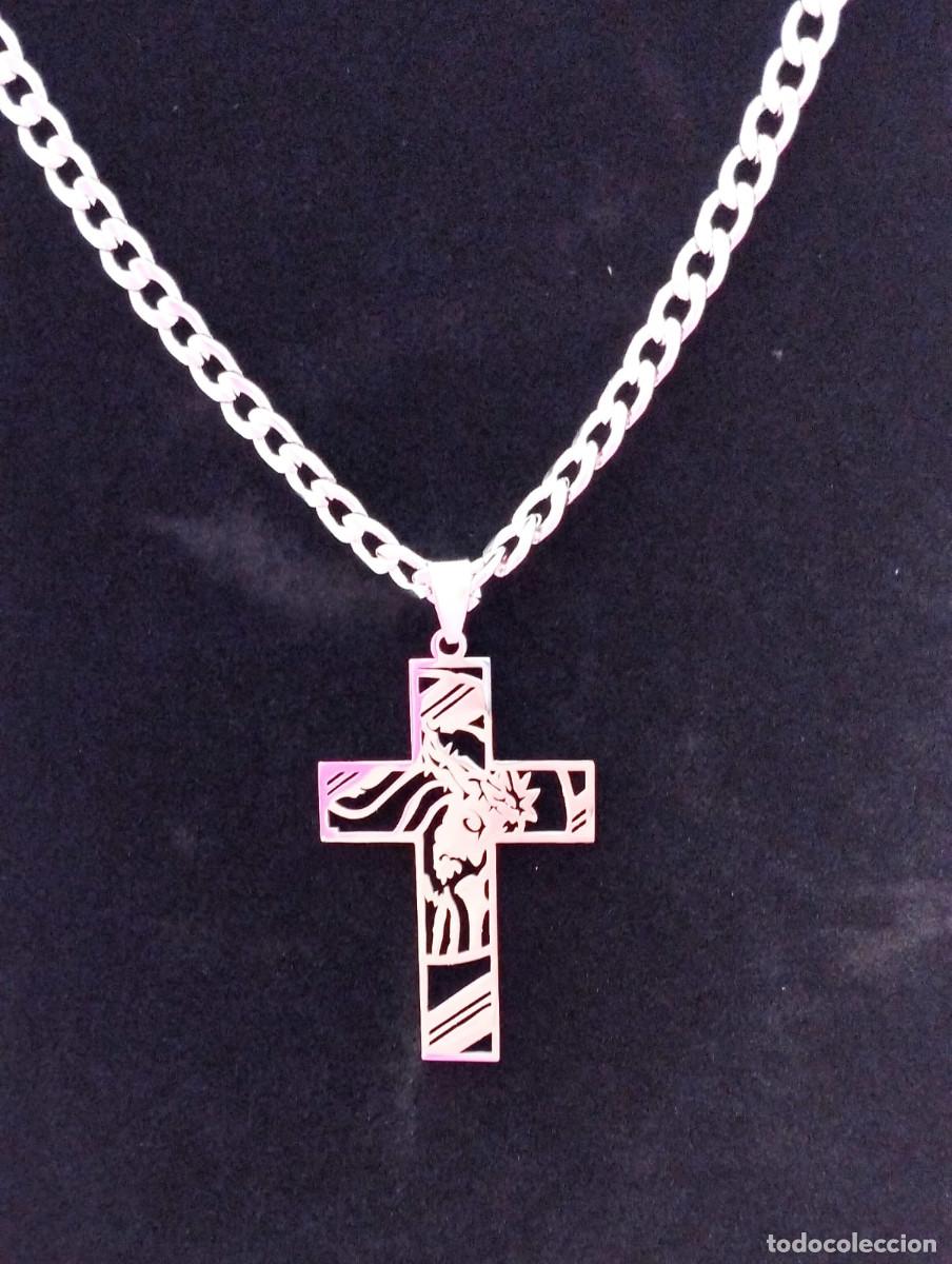 Schmuck: Colgante de acero de cruz con cadena , Unisex, Nuevo