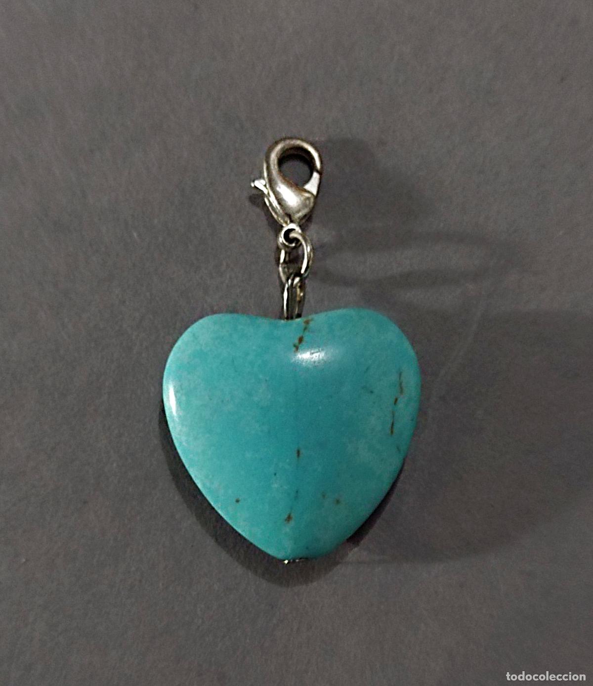 Joyeria: Colgante forma de coraz&oacute;n, piedra azul. - Foto 2