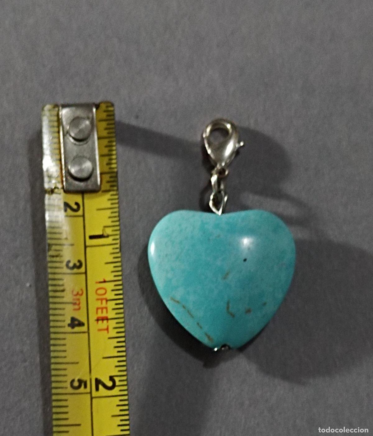Joyeria: Colgante forma de coraz&oacute;n, piedra azul. - Foto 3