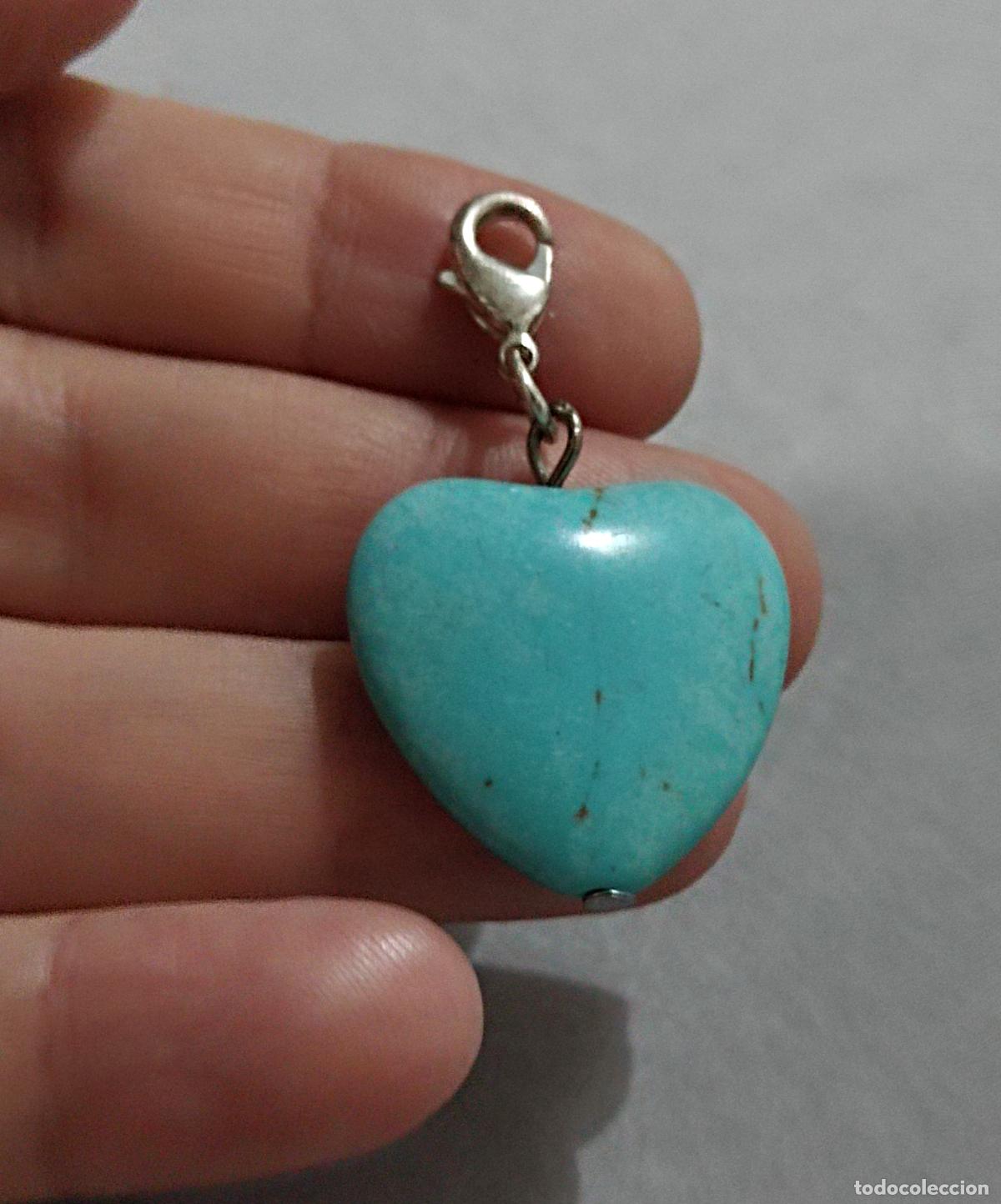 Joyeria: Colgante forma de coraz&oacute;n, piedra azul. - Foto 1