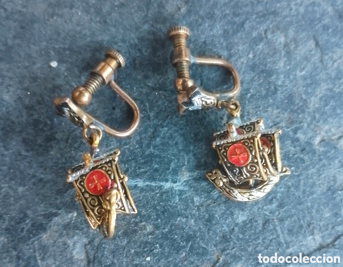 Joyeria: Par de pendientes Carabelas .Toledo 1960. - Foto 1