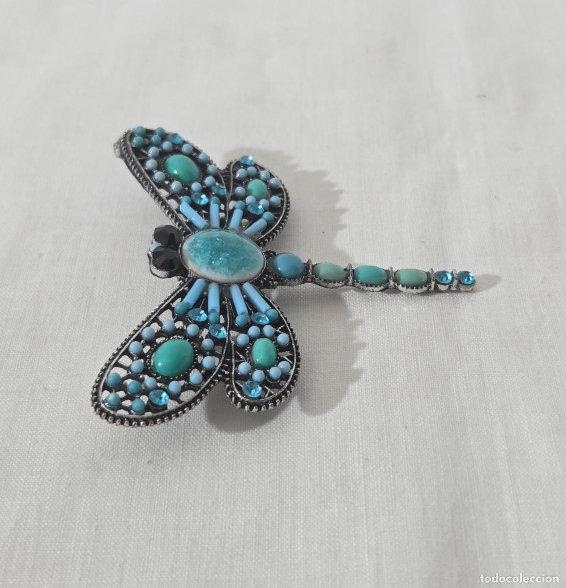 Joyeria: Broche libelula de metal vidriado - Foto 2