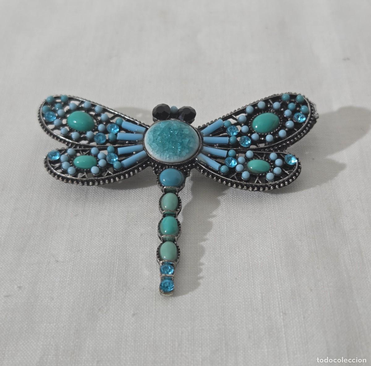 Joyeria: Broche libelula de metal vidriado - Foto 3