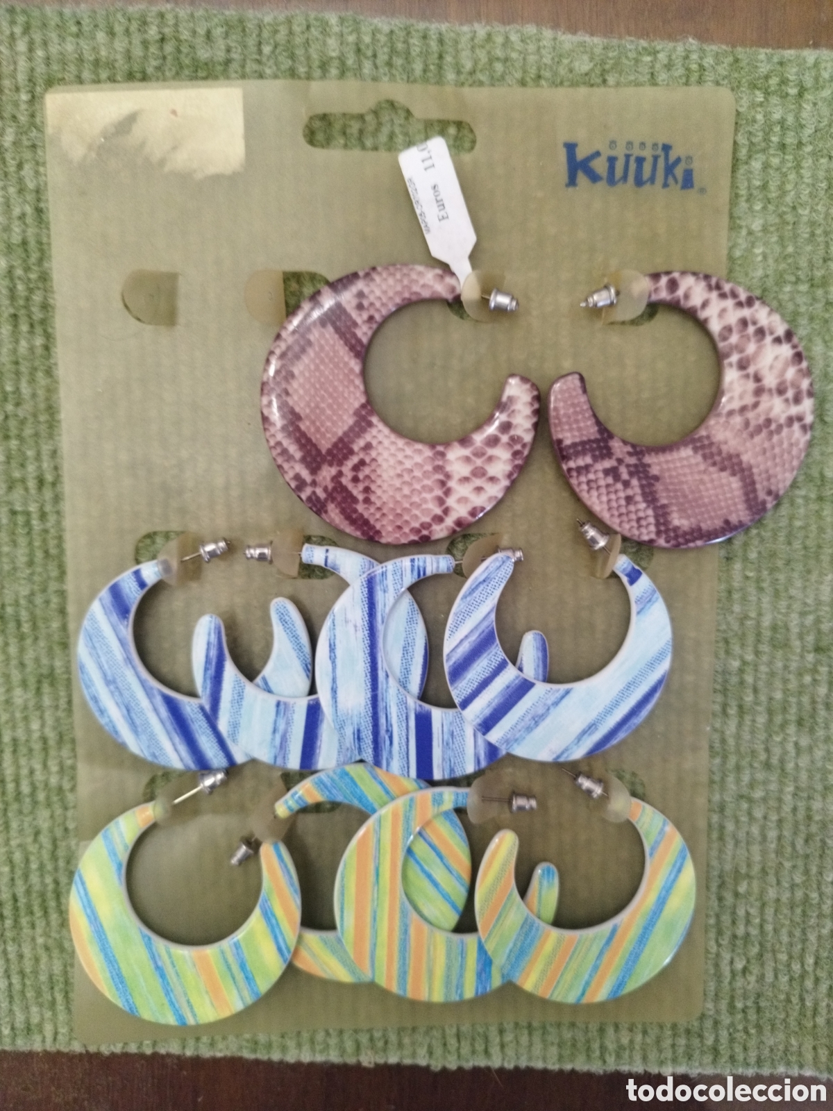Joyeria: Pendientes aro vintage pl&aacute;stico - Foto 1