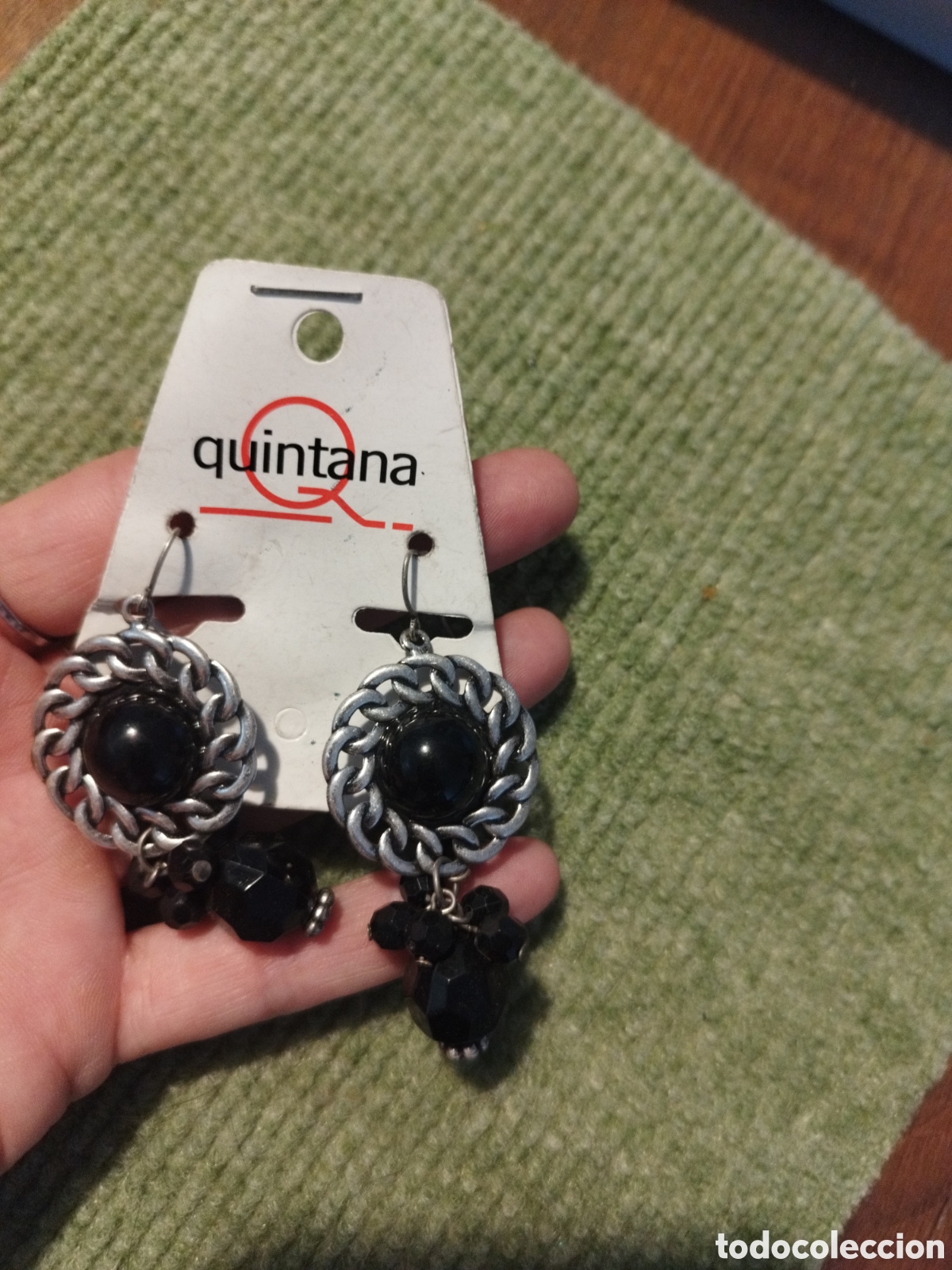 Joyeria: Pendientes plateados y negros - Foto 1