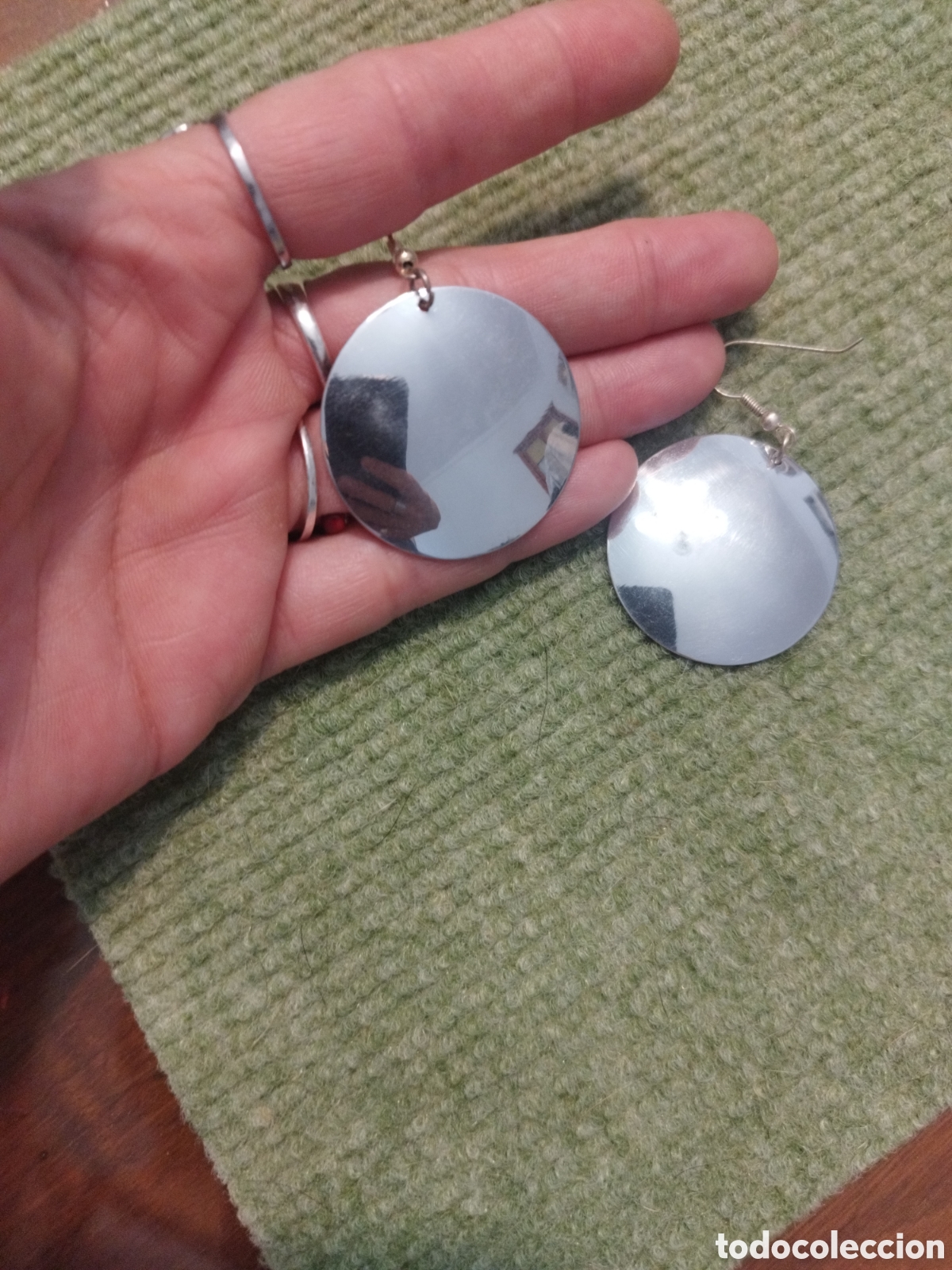 Joyeria: Pendientes c&iacute;rculo plateado - Foto 1