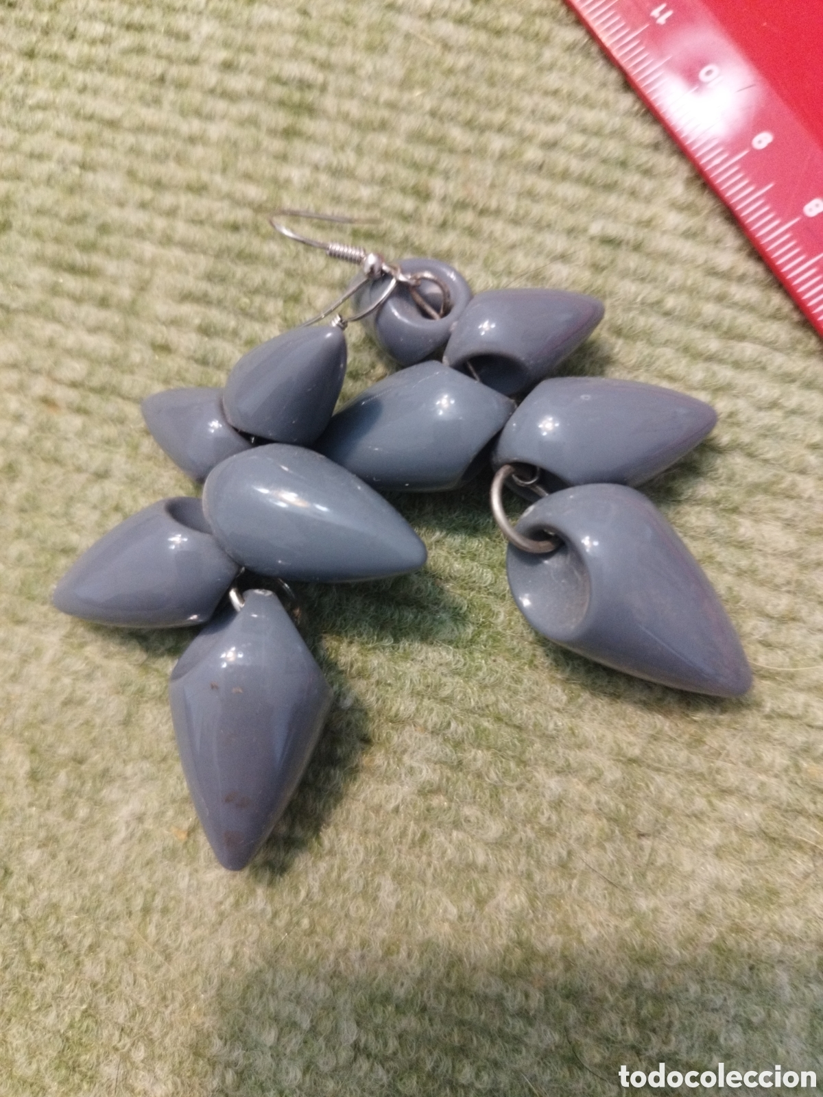 Joyeria: Pendientes originales cascada pl&aacute;stico vintage - Foto 4