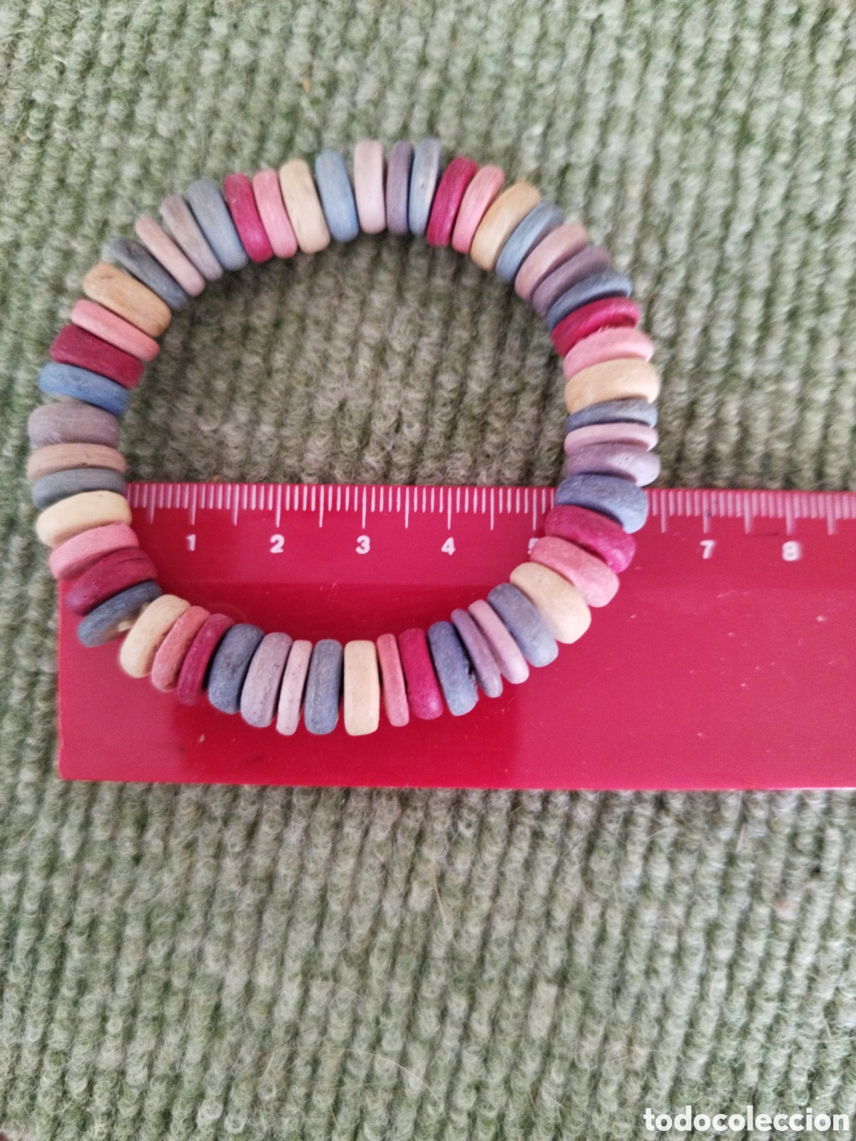 Joyeria: Pulsera el&aacute;stica cuentas madera colores - Foto 1