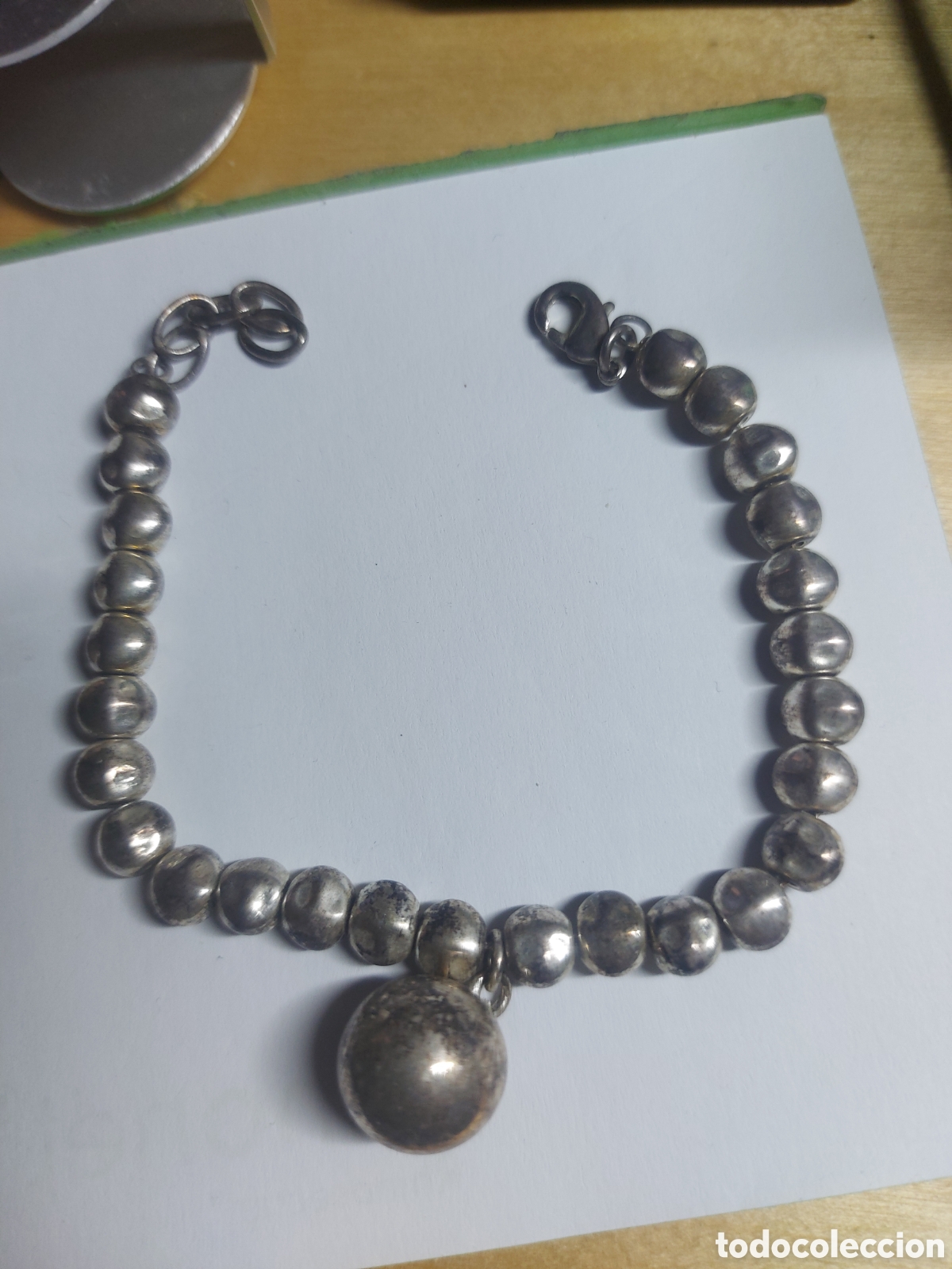 Joyeria: PULSERA DE CUENTAS TEXTURIZADAS EN PLATEADO - Foto 1