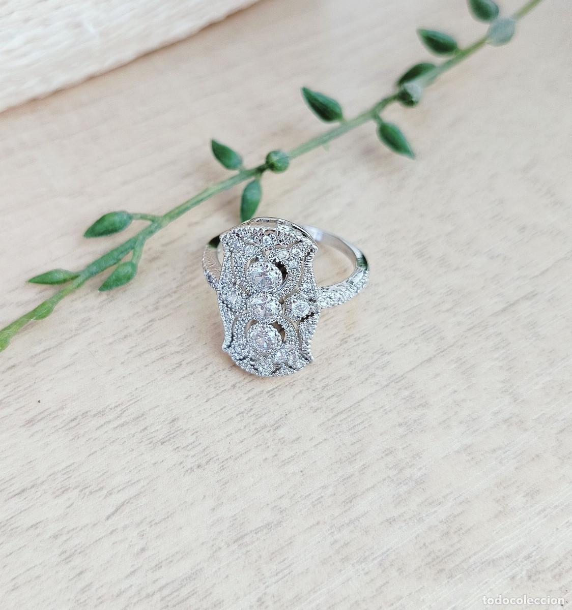 Joyeria: Anillo estilo art dec&oacute; con circonitas sint&eacute;ticas - Foto 4