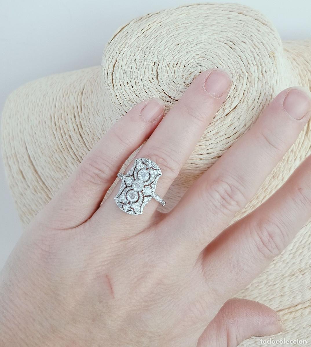 Joyeria: Anillo estilo art dec&oacute; con circonitas sint&eacute;ticas - Foto 6