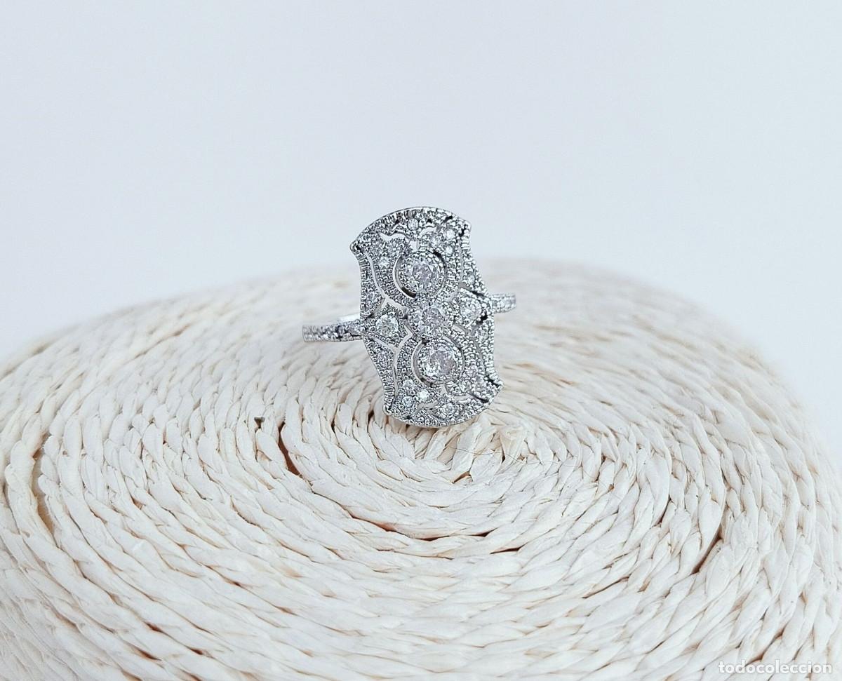 Joyeria: Anillo estilo art dec&oacute; con circonitas sint&eacute;ticas - Foto 1