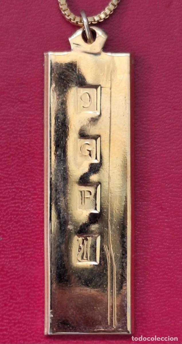 Joyeria: Cadena dorada con colgante rectangular vertical &ndash; Dise&ntilde;o minimalista - Foto 2