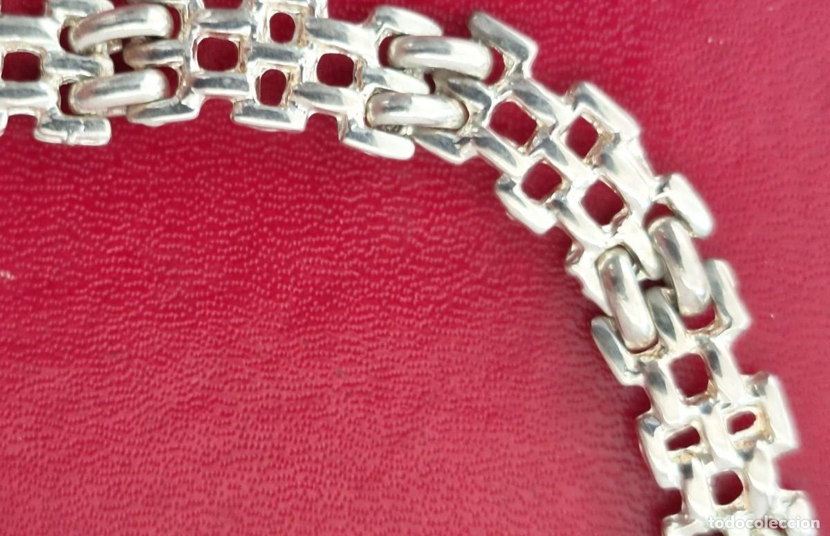 Joyeria: Gargantilla r&iacute;gida plateada estilo retro (largo de 40 cm) - Foto 2