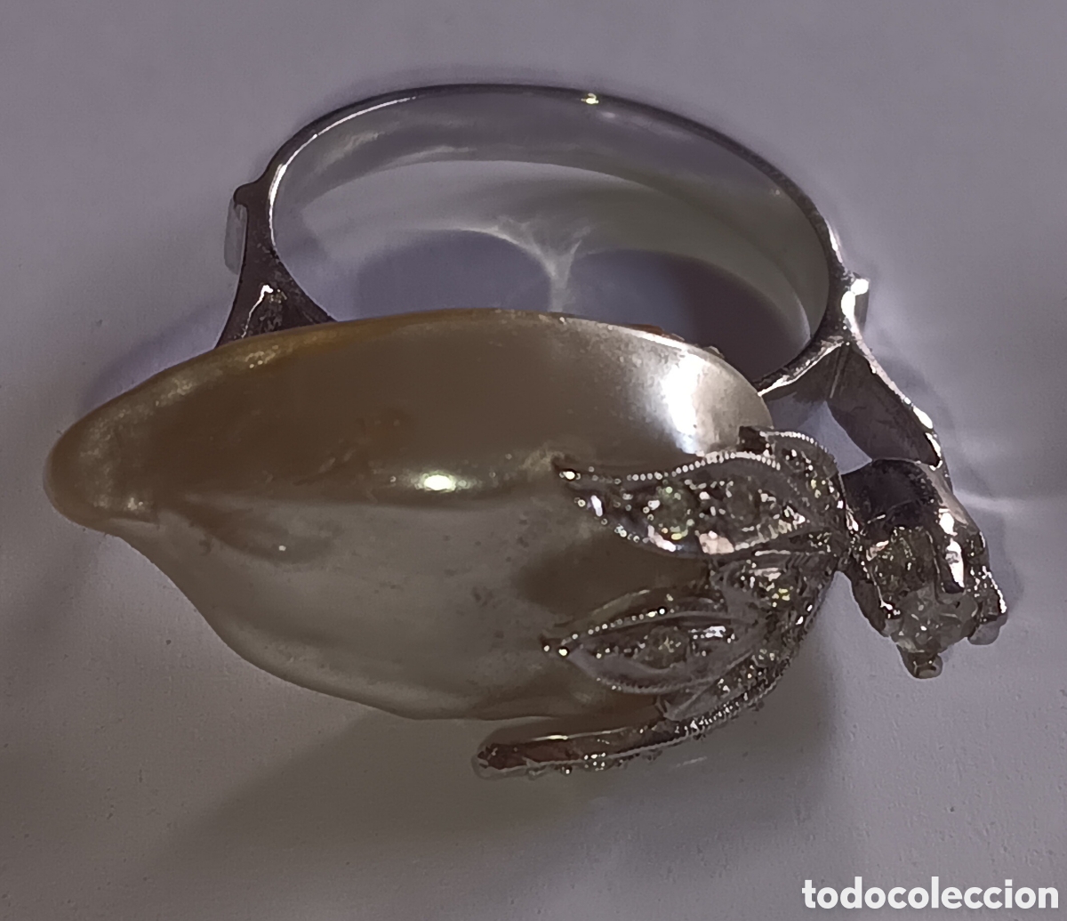 Joyeria: Conjunto a&ntilde;os 50 anillo y pendientes . Perlas barrocas - Foto 2