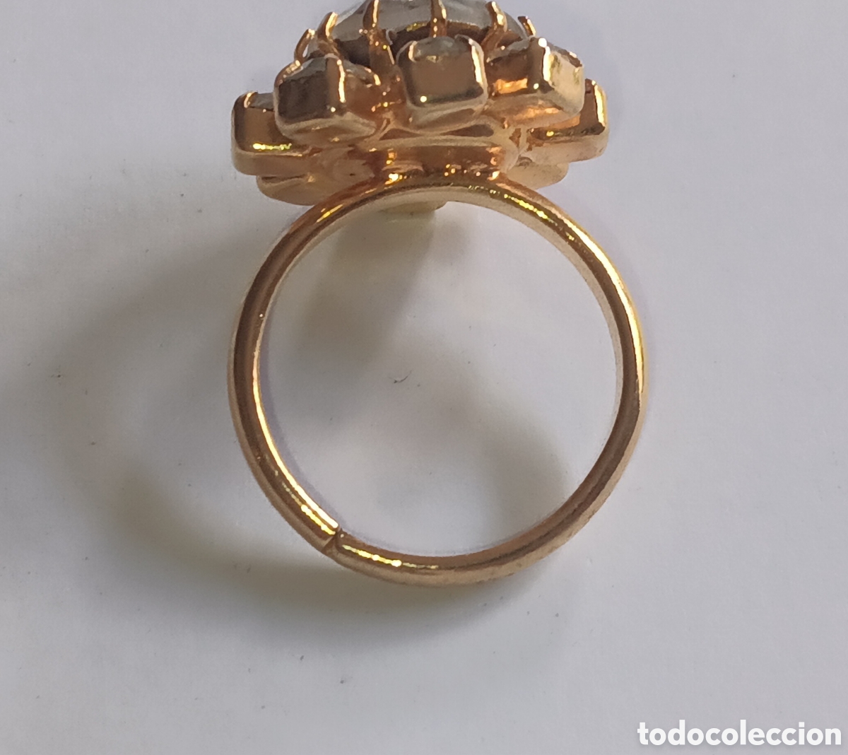 Joyeria: Anillo dorado con circonitas. A&ntilde;os 60 - Foto 2