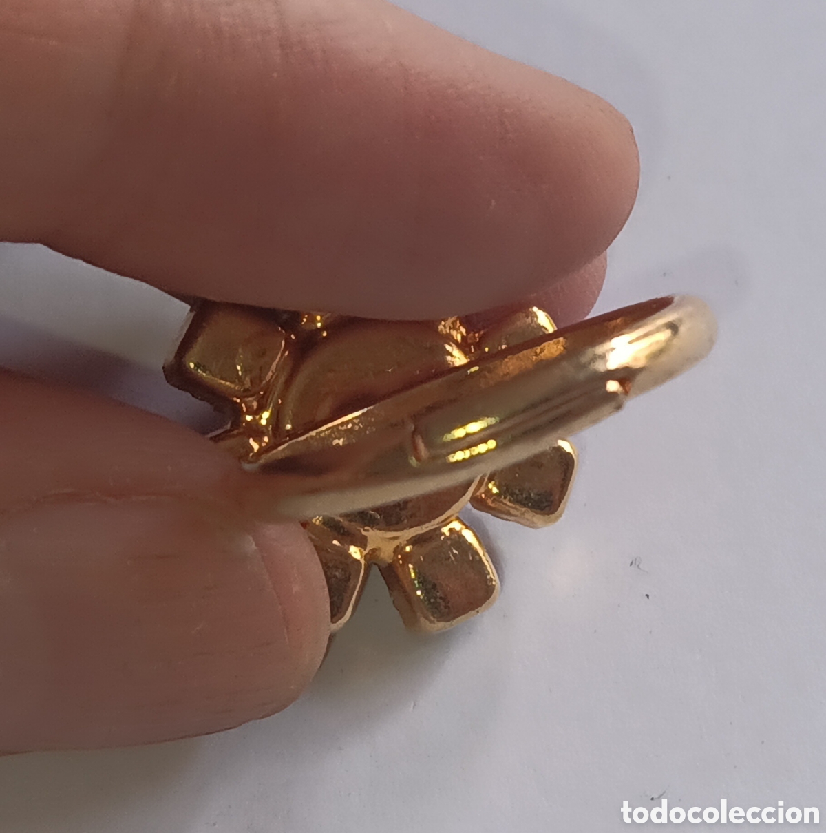 Joyeria: Anillo dorado con circonitas. A&ntilde;os 60 - Foto 3