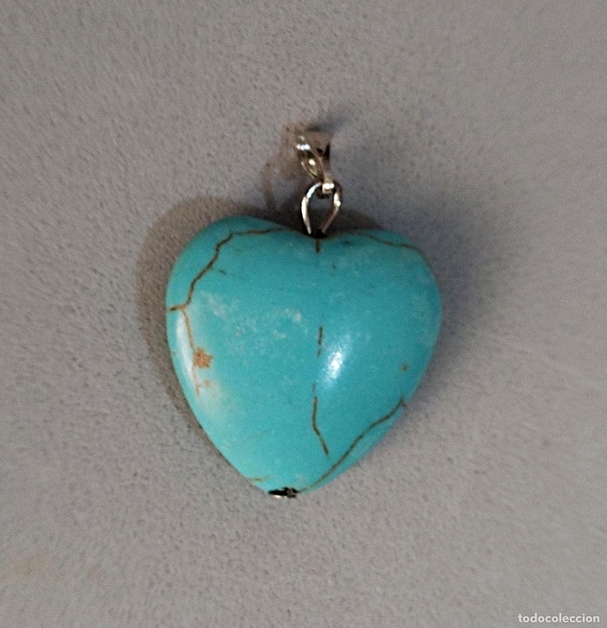 Joyeria: Colgante, piedra de coraz&oacute;n azul. - Foto 2