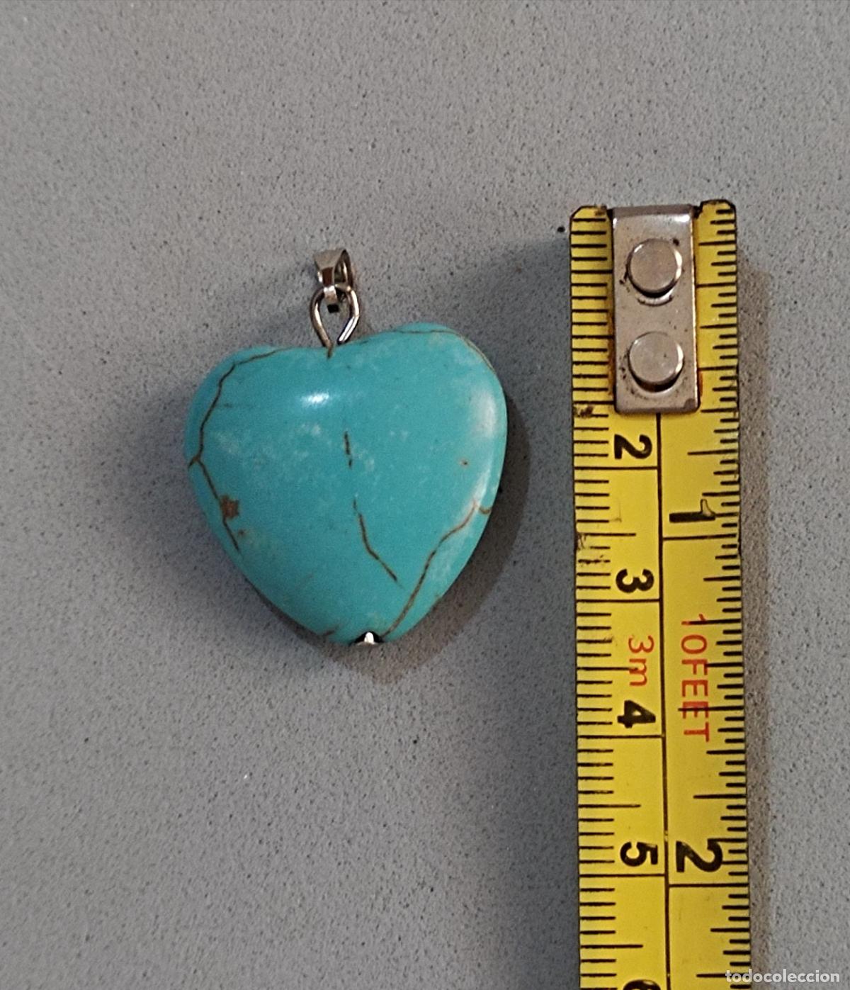 Joyeria: Colgante, piedra de coraz&oacute;n azul. - Foto 3