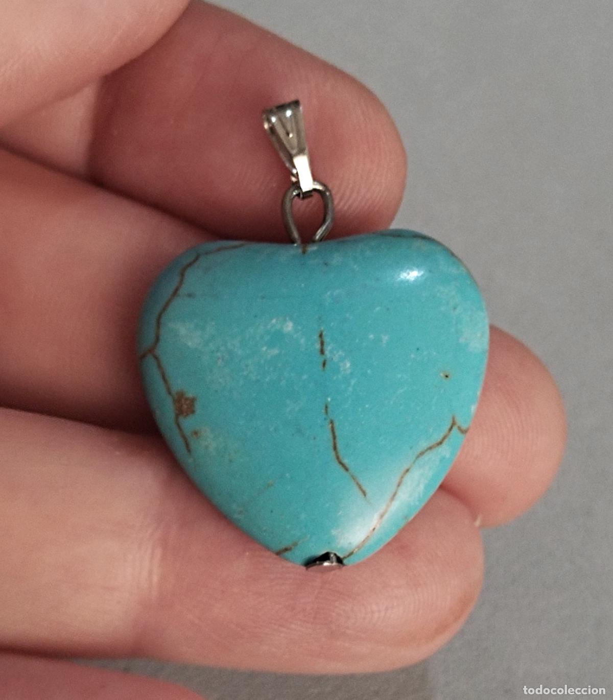 Joyeria: Colgante, piedra de coraz&oacute;n azul. - Foto 1