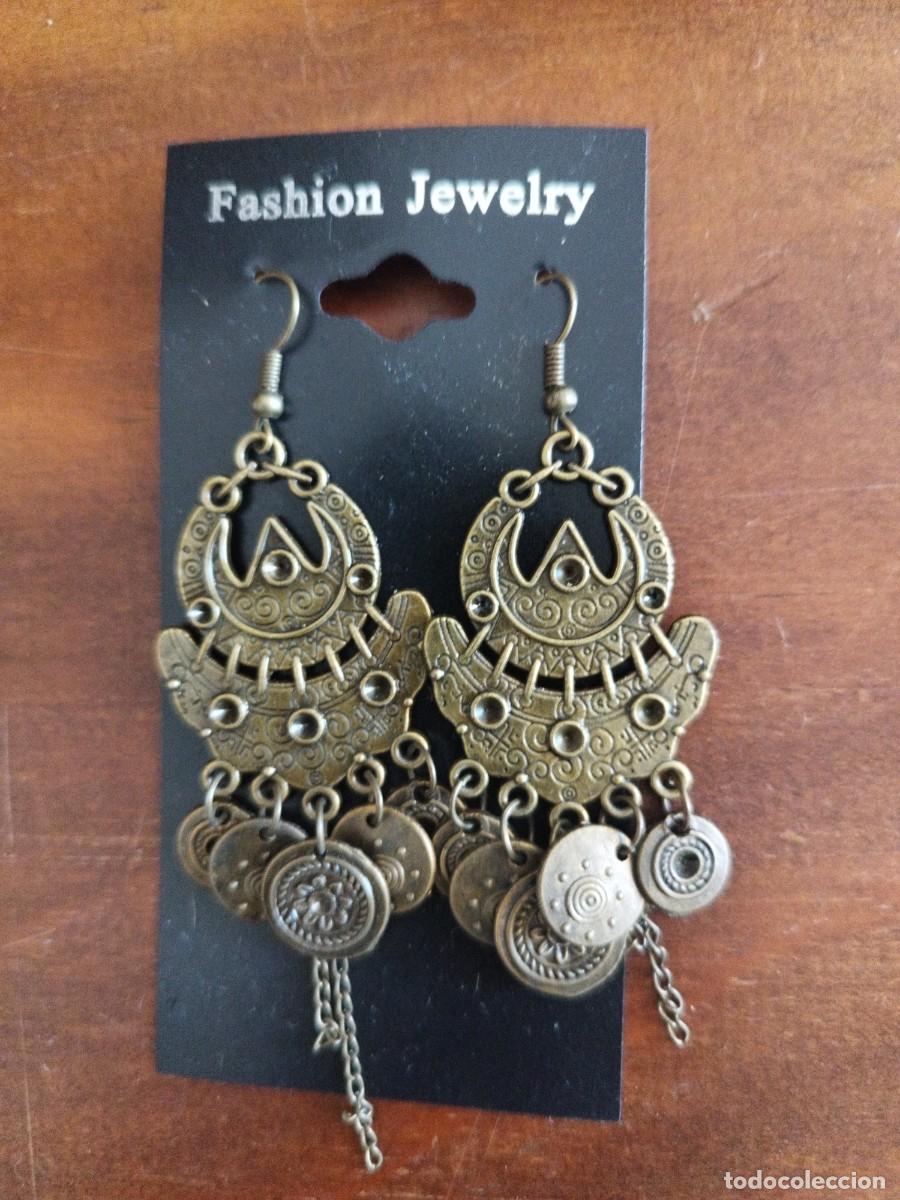 Joyeria: Pendientes metal dorado oscuro - Foto 1
