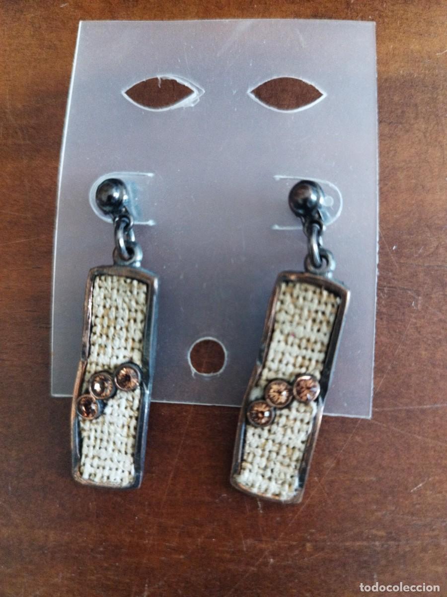 Joyeria: Pendientes metal, tela y brillantitos - Foto 1