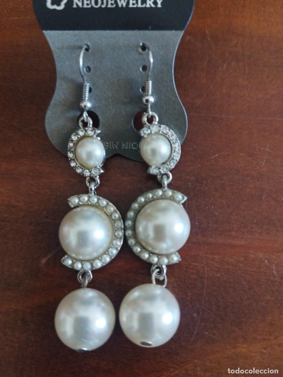 Joyeria: Pendientes vintage perlas y brillantitos - Foto 1