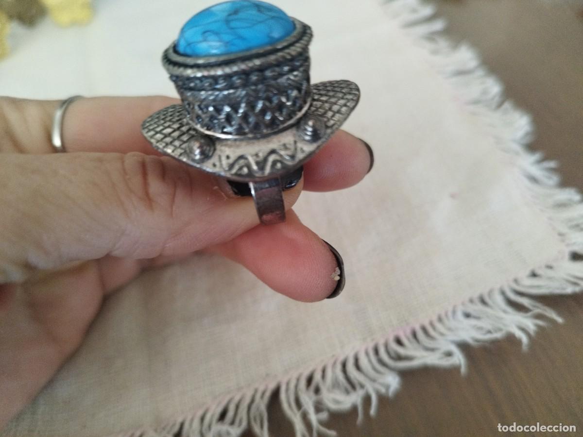 Joyeria: Original anillo vintage sombrero turquesa - Foto 2