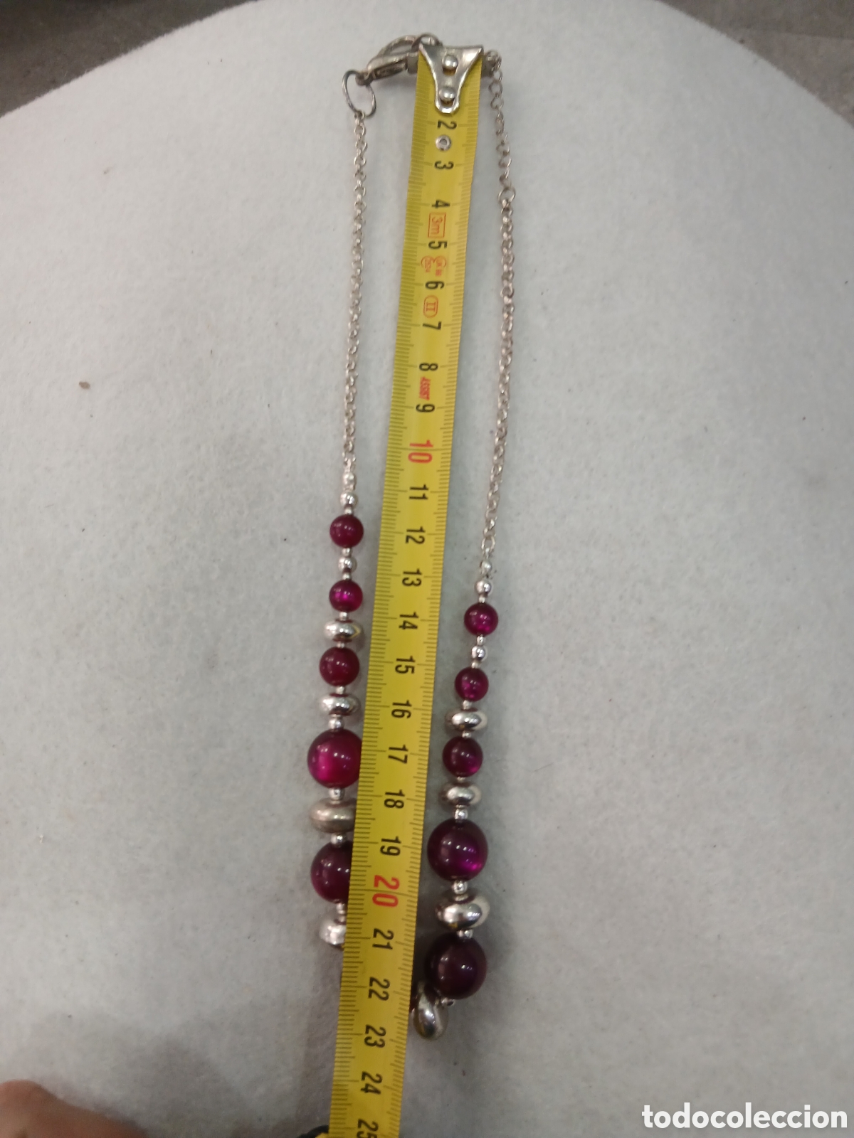 Joyeria: Collar bolas rosas y metal. (L102) - Foto 2