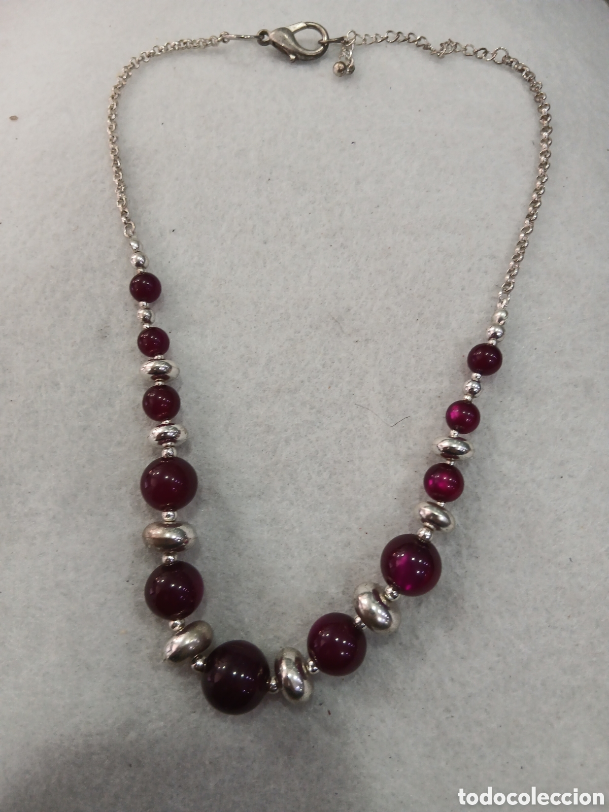 Joyeria: Collar bolas rosas y metal. (L102) - Foto 1