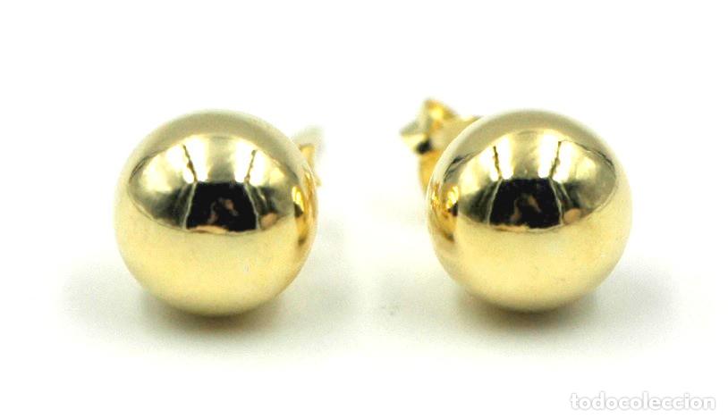 Joyeria: Pendientes bola Plata Ley dorada, 6mm - Foto 3