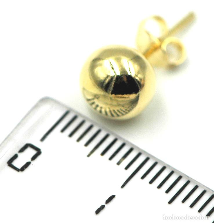 Joyeria: Pendientes bola Plata Ley dorada, 6mm - Foto 4