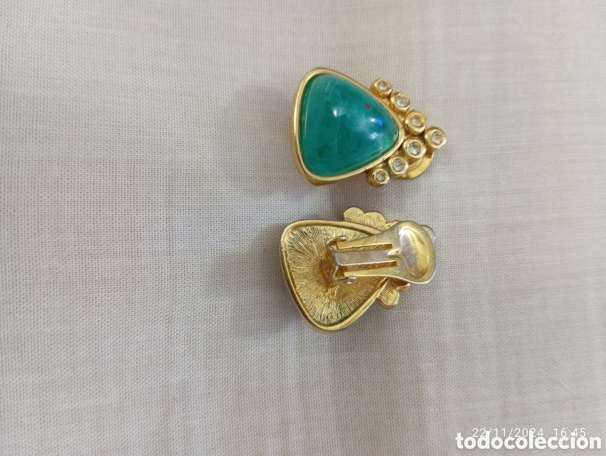 Joyeria: Pendientes verdes de clip - Foto 2