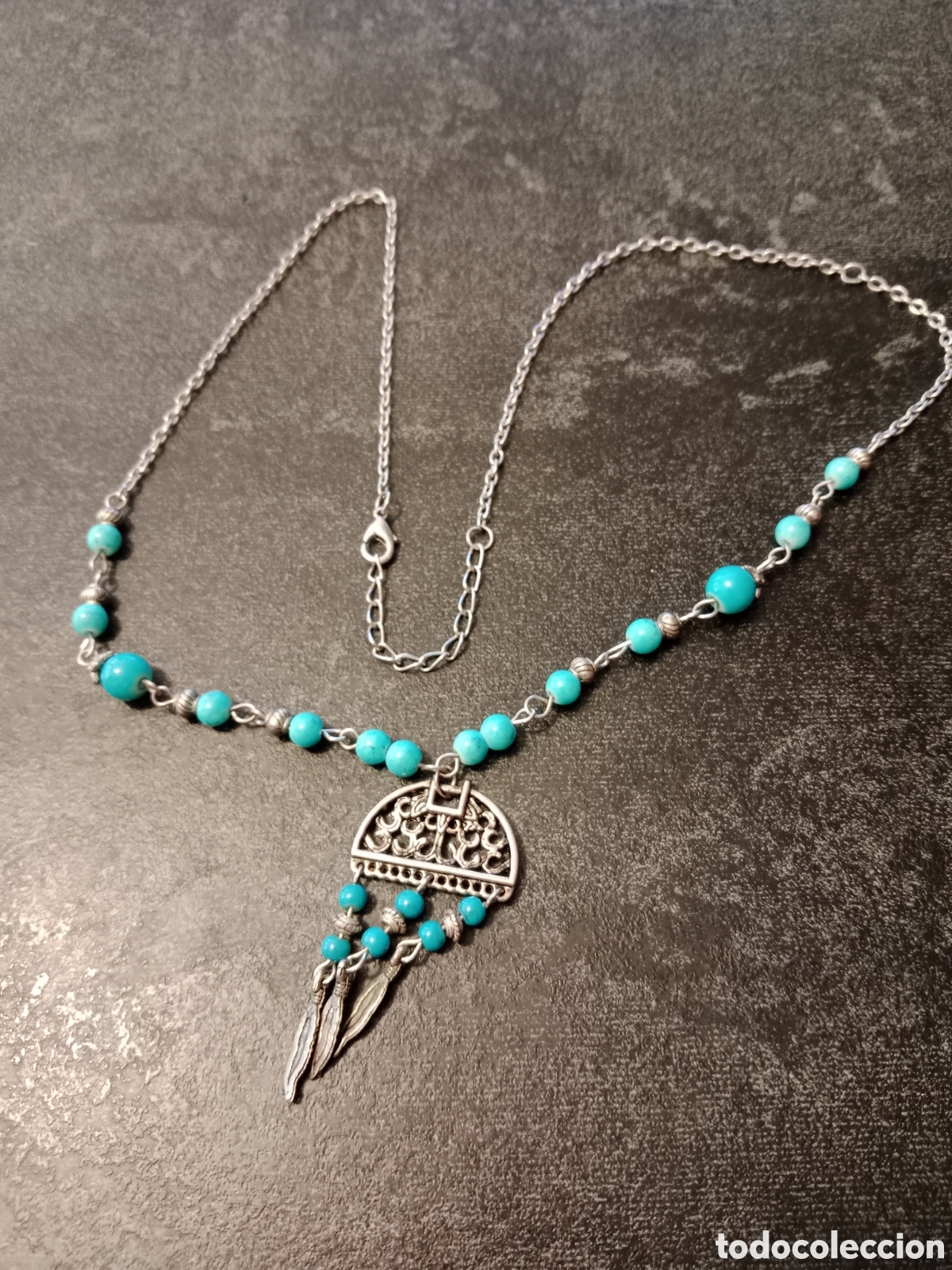 Joyeria: Gargantilla con bolas azul turquesa - Foto 2