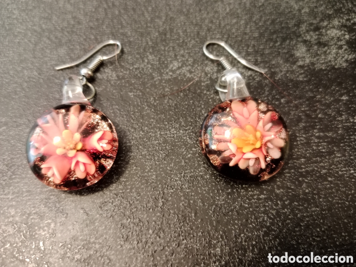 Joyeria: Pendientes cristal con flor onterior - Foto 2