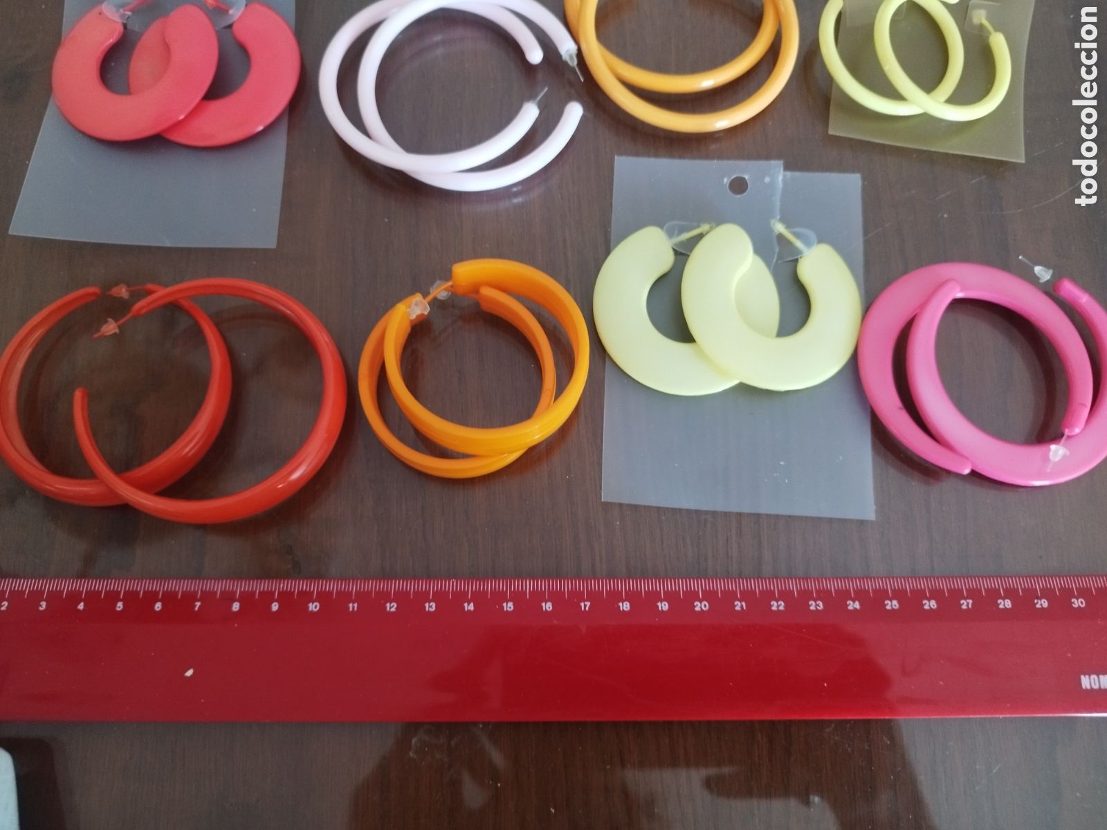 Joyeria: Pendientes aro vintage pl&aacute;stico - Foto 2