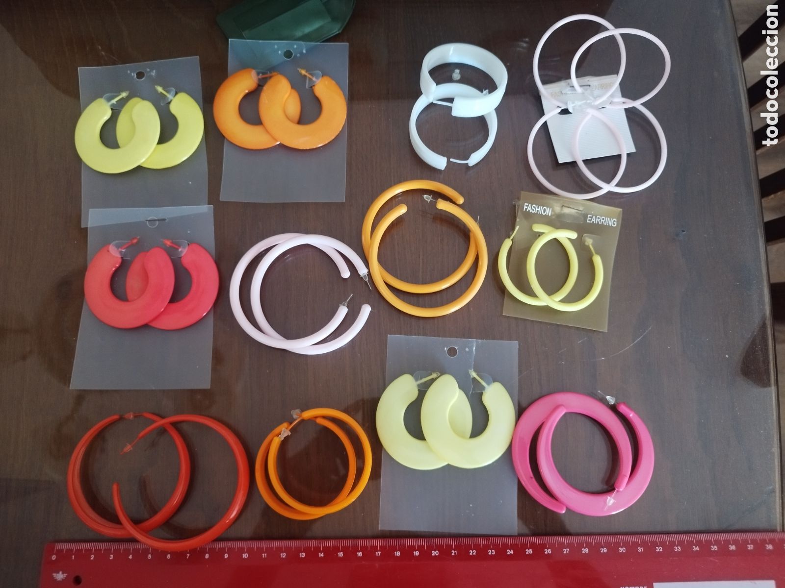 Joyeria: Pendientes aro vintage pl&aacute;stico - Foto 1