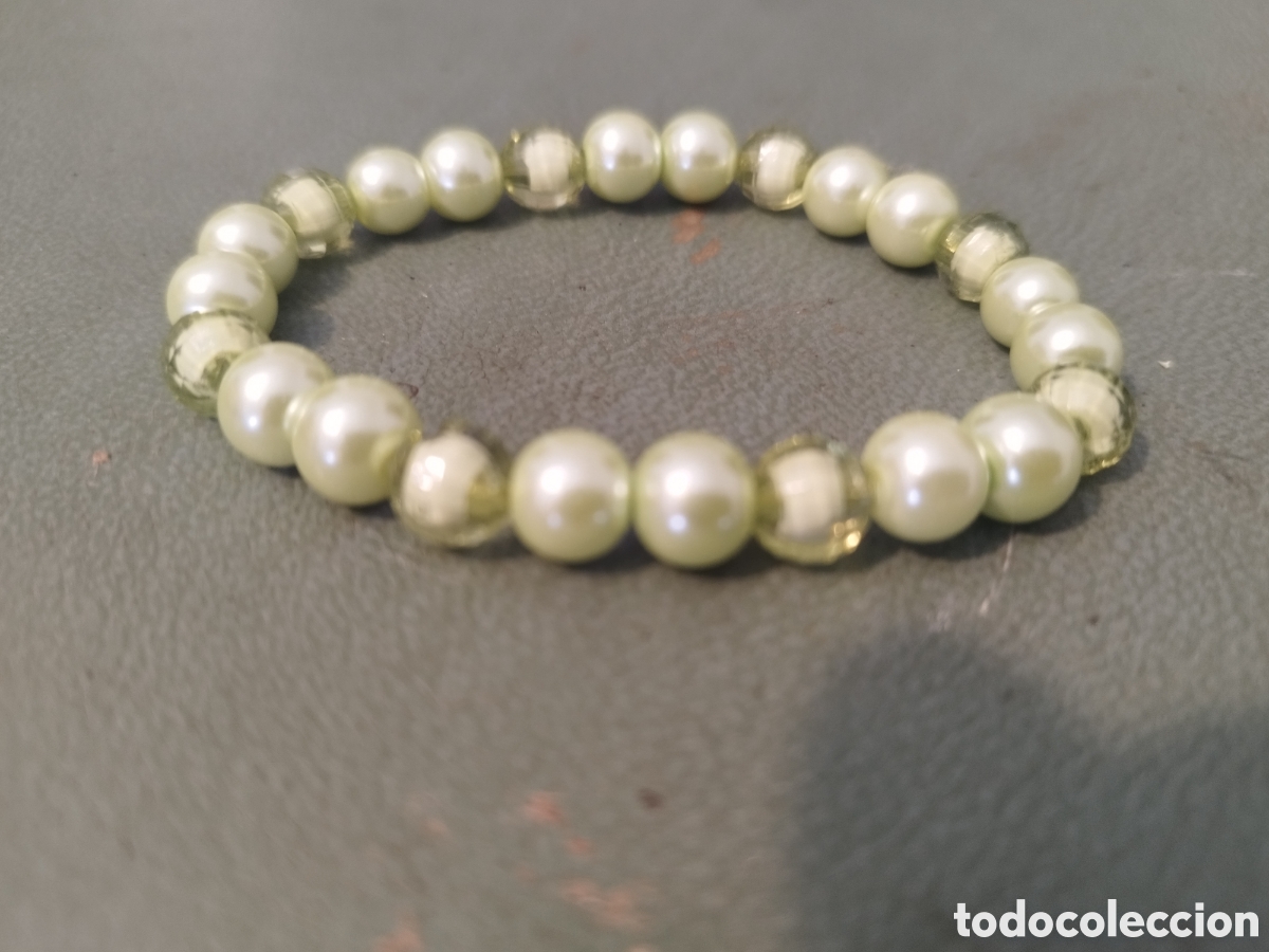 Joyeria: Pulsera cuentas perlas pl&aacute;stico vintage - Foto 2