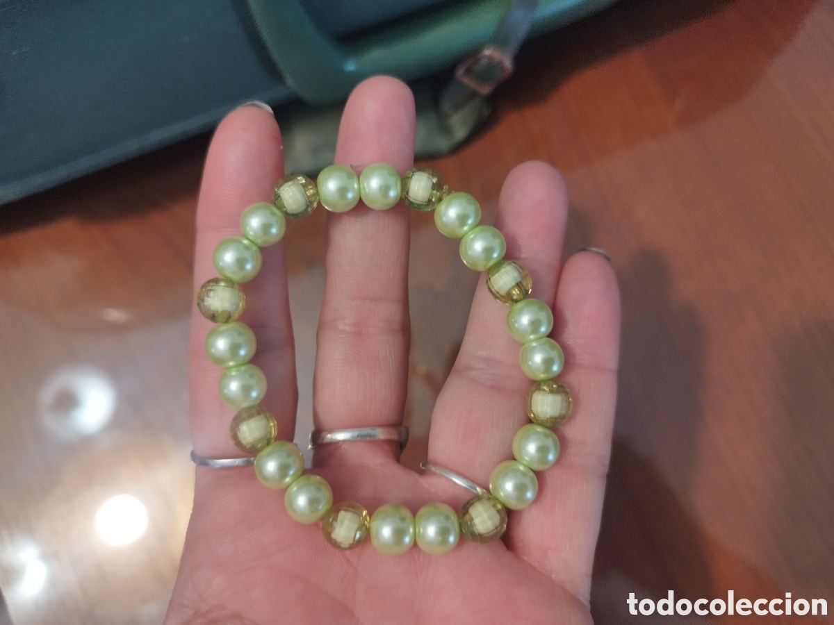 Joyeria: Pulsera cuentas perlas pl&aacute;stico vintage - Foto 1