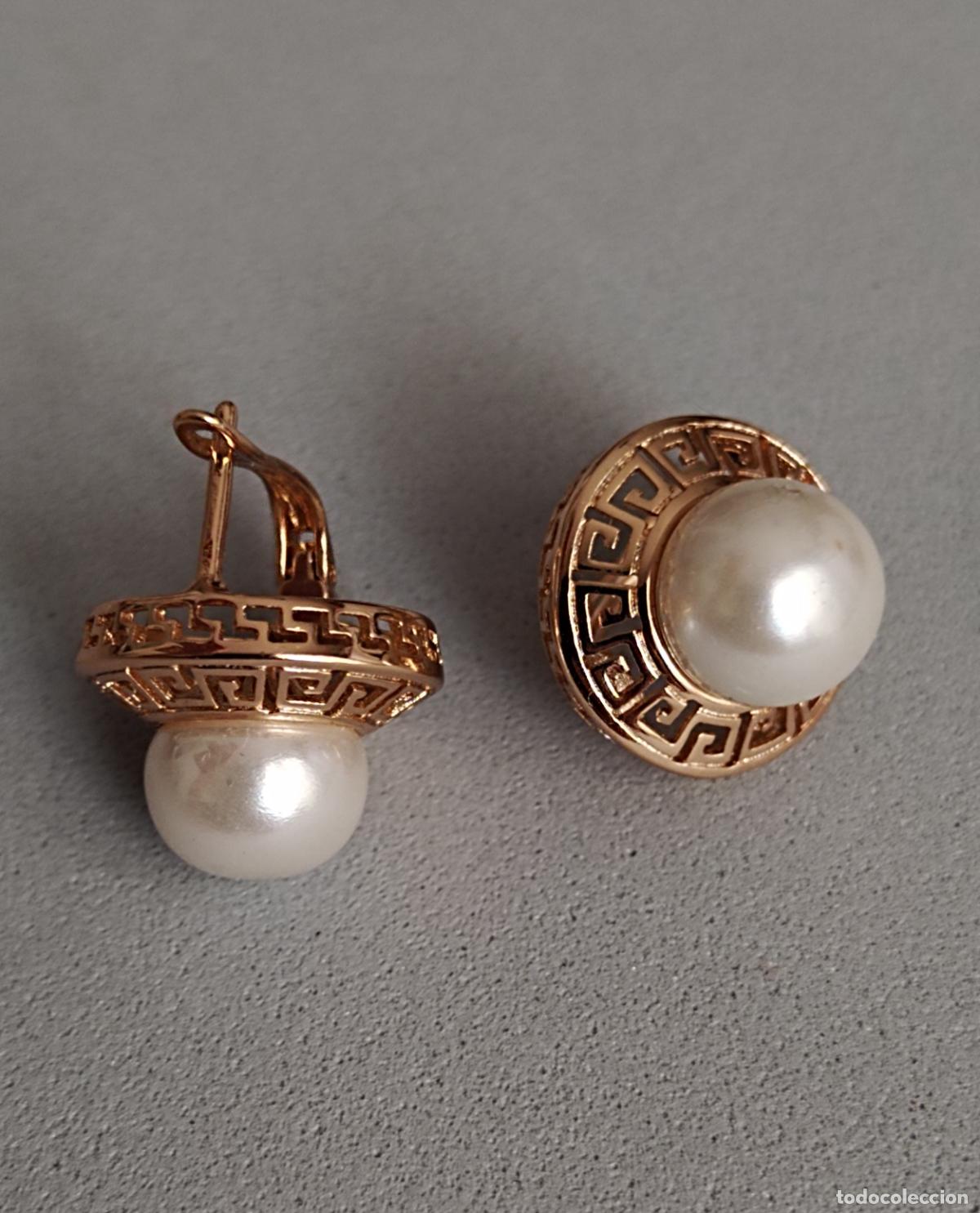 Joyeria: Pendientes con perla, cierre de pala. - Foto 1