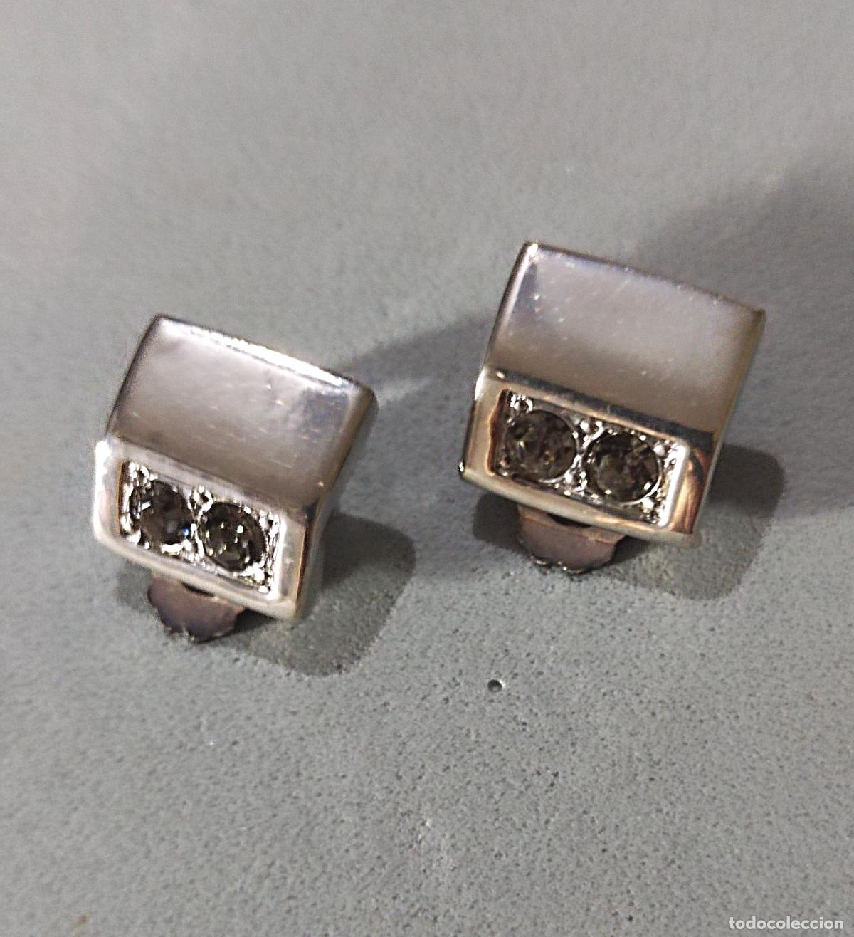 Joyeria: Pendientes plateados, cierre de clip. - Foto 2