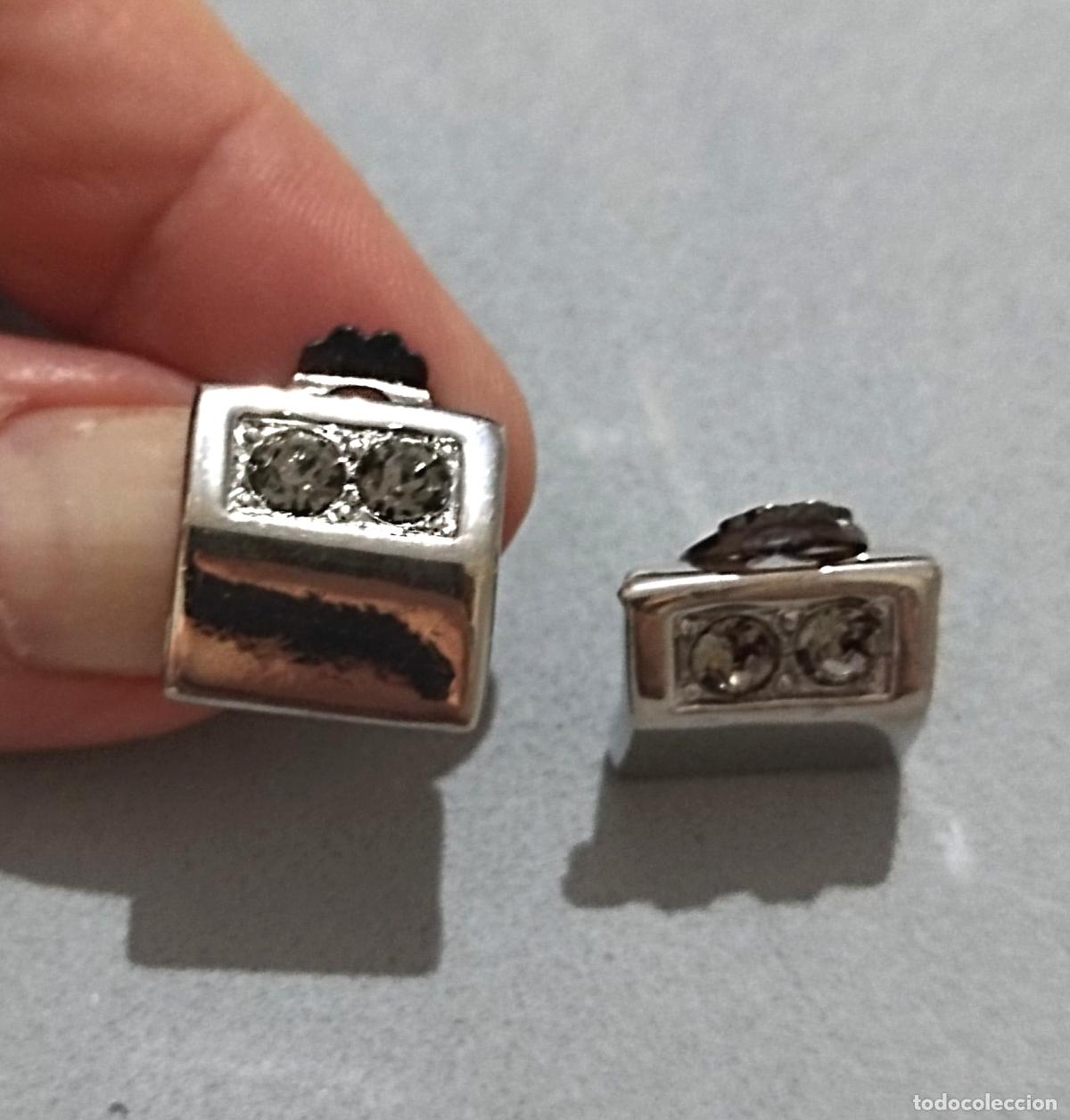Joyeria: Pendientes plateados, cierre de clip. - Foto 1