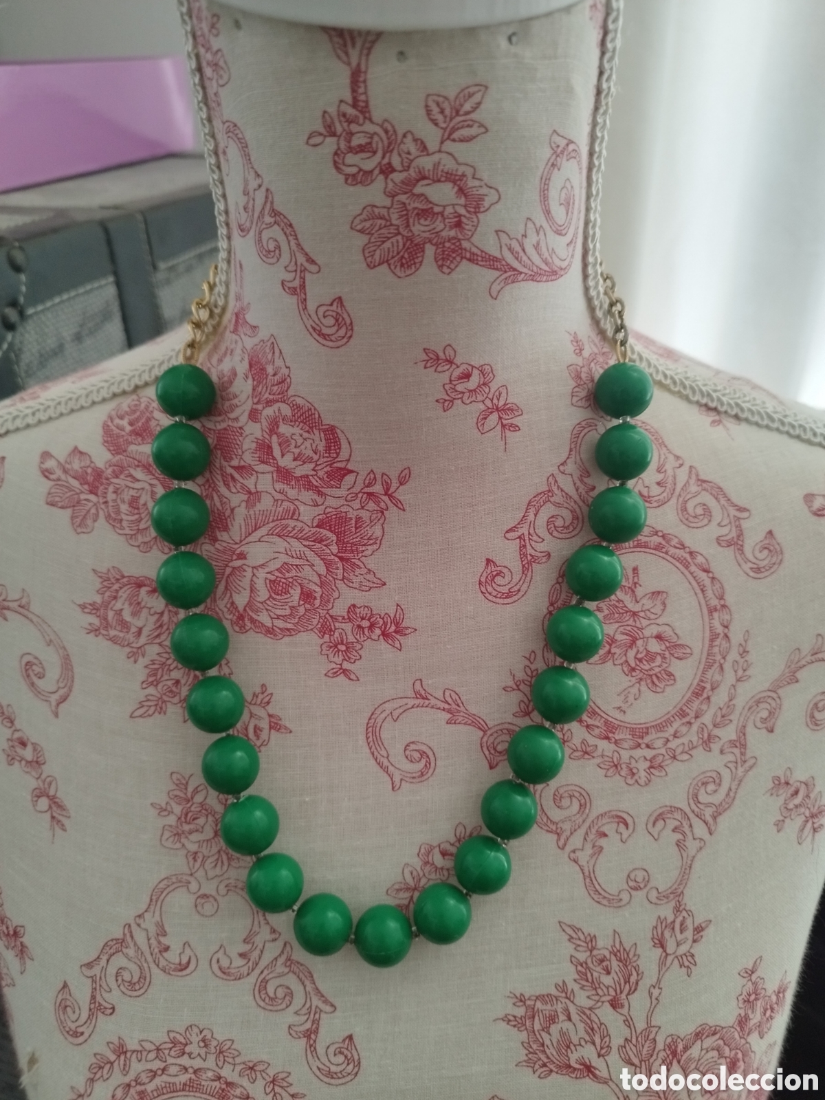 Joyeria: Collar vintage verde cuentas pl&aacute;stico - Foto 1