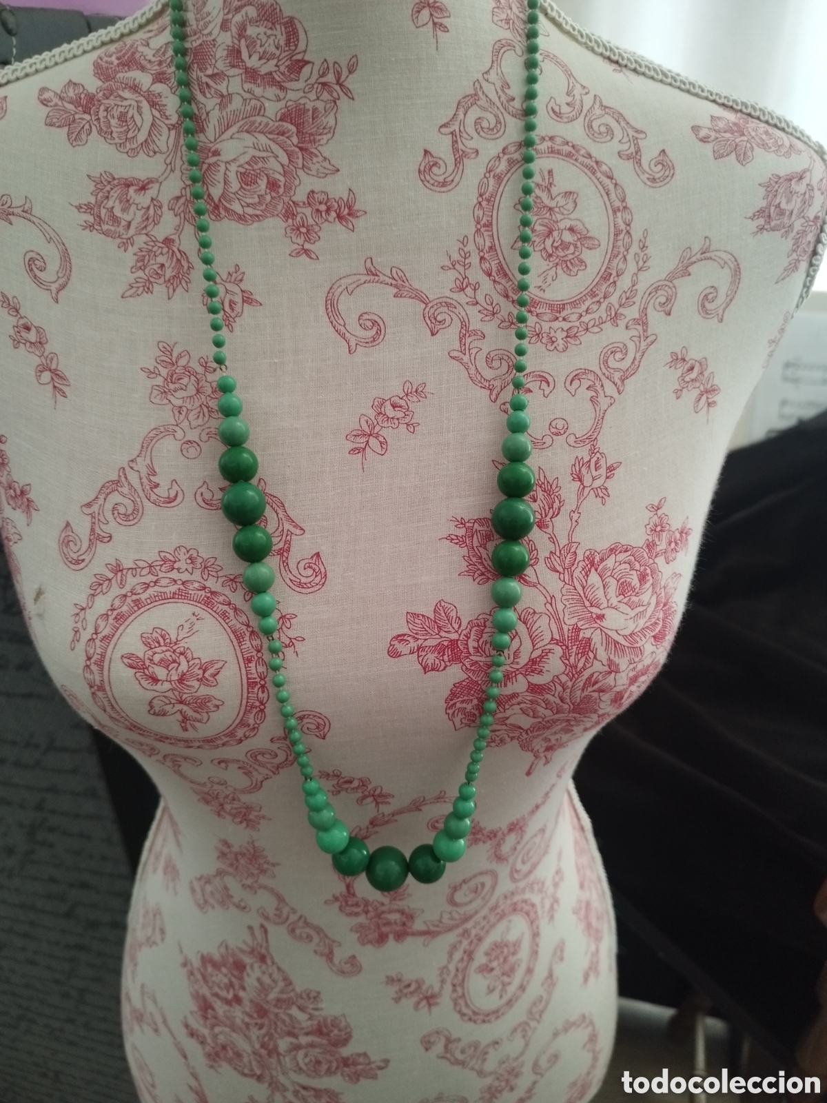 Joyeria: Collar vintage verde cuentas pl&aacute;stico retro - Foto 1