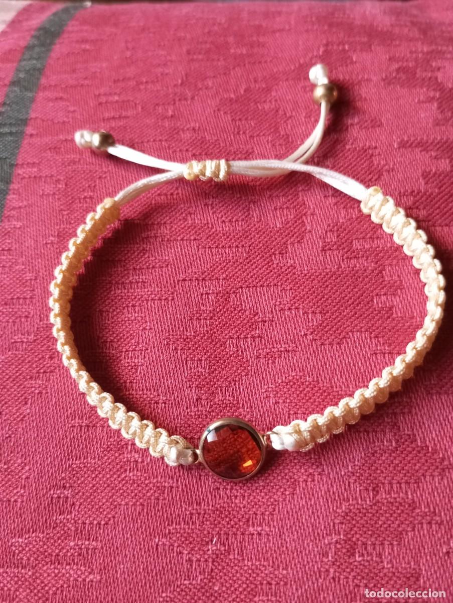 Joyeria: PULSERA MACRAM&Eacute; CON CRISTAL COLOR AMBAR - Foto 1
