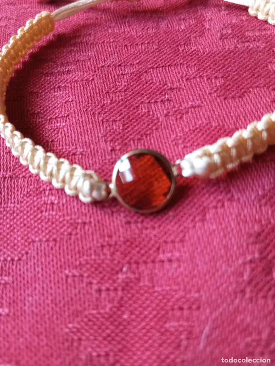 Joyeria: PULSERA MACRAM&Eacute; CON CRISTAL COLOR AMBAR - Foto 2